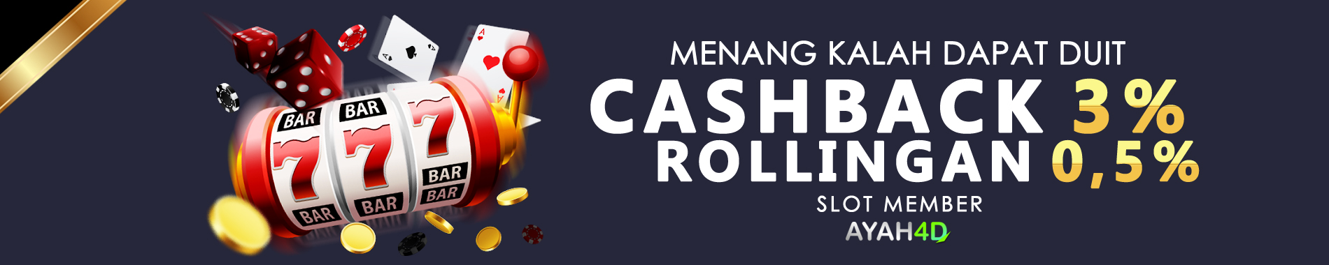 bonus cashback dan rollingan slot ayah4d